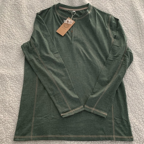 💙 Men's Green Henley Shirt - Picture 4 of 6